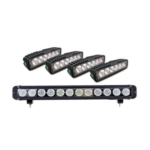Pilnas LED žibintų rinkinys stogo bagažinėms More4x4
