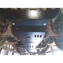 Mitsubishi Pajero 4 (06-14) (4 durų) aliuminių dugno apsaugų komplektas su gervės montavimo padu